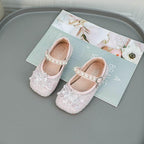 Sparkling Flower Girl Shoes Pearl-Embellished Princess Shoes Elegant Flower Little Princess Shoes