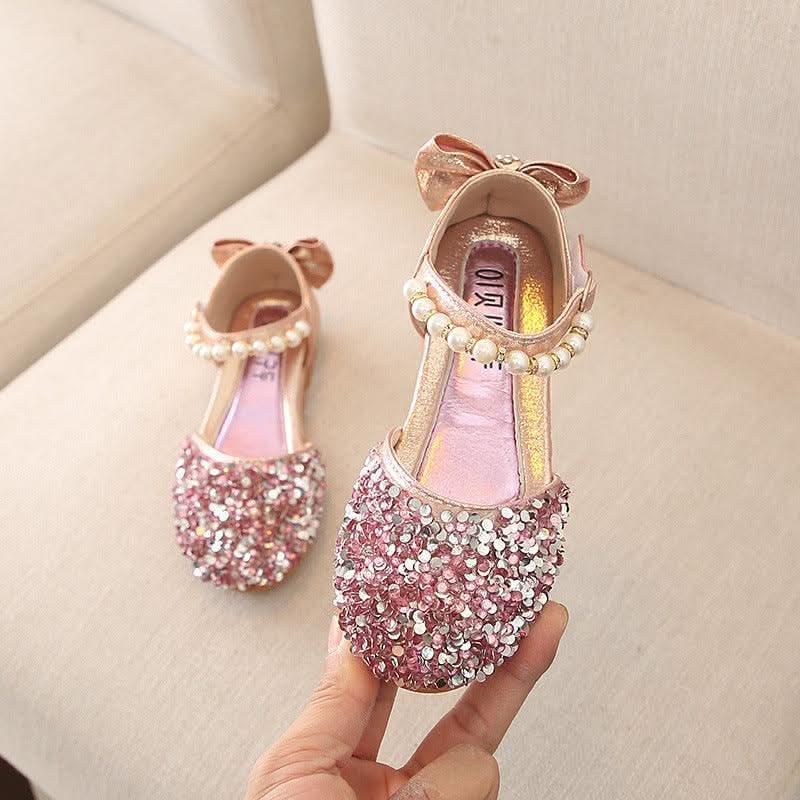 Pearl Sequin Sandals Elegance and Playfulness Combined Children's Shoes