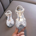 Sparkling High Heel Sandals for Little Princesses Colorful Pearl Bow Sandals