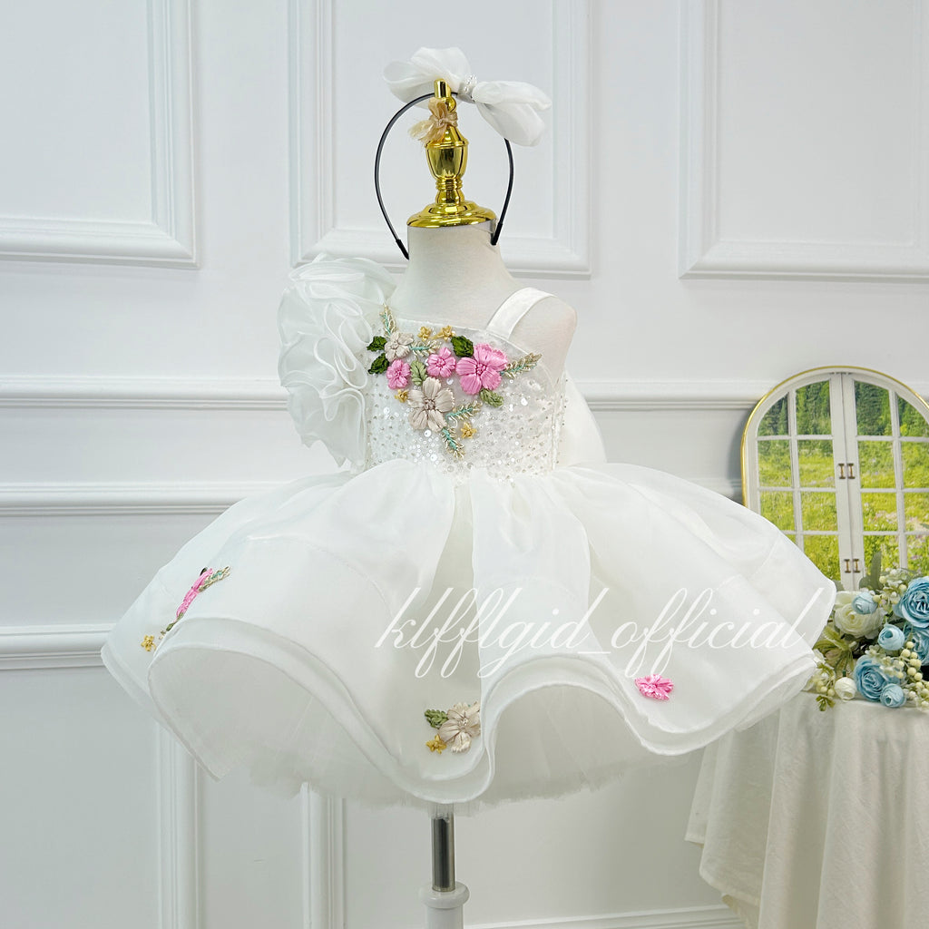 Baby 1st Birthday & Wedding Flower Girl Fairy Dress | KLFFIGID