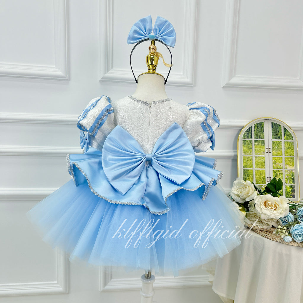 Girls Princess Dress Sequins Flower Girl Photoshoot Party Birthday Gown | KLFFIGID