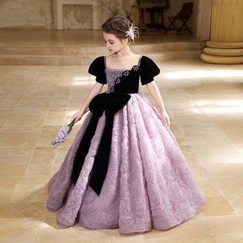 Children's princess dress 3-12 years old high-end elegant sequin fluffy wedding flower girl evening dress, birthday party girl princess dress
