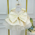 Toddler Girls Sequin Bow Long Sleeve Tulle Princess Birthday Party Dress | KLFFLGID