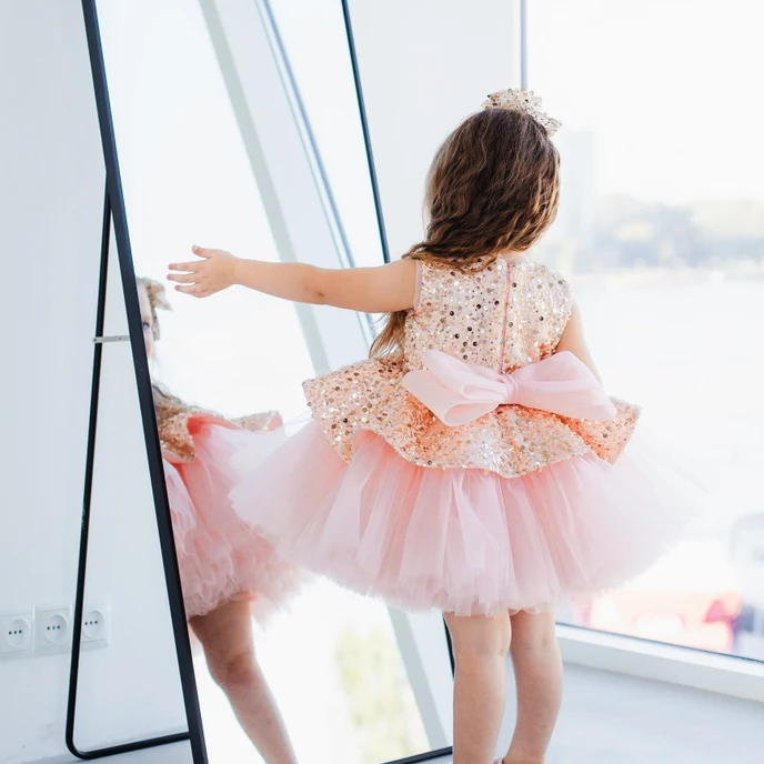 Elegant Sequin Baby Girl Birthday & Flower Girl Dress | KLIFFIGID