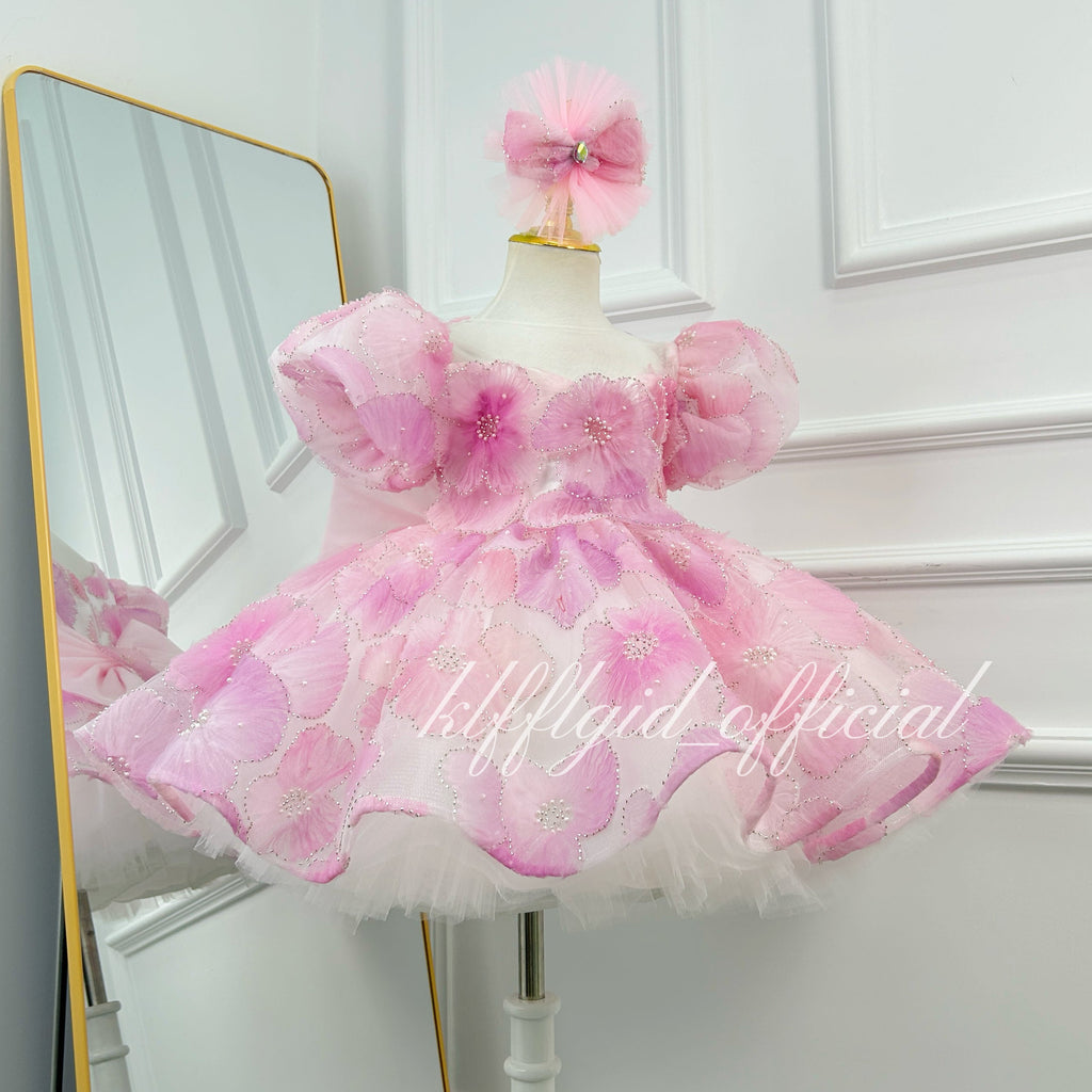 Baby Birthday Dress Flower Girl Dress Luxury Girls Couture | KLFFIGID