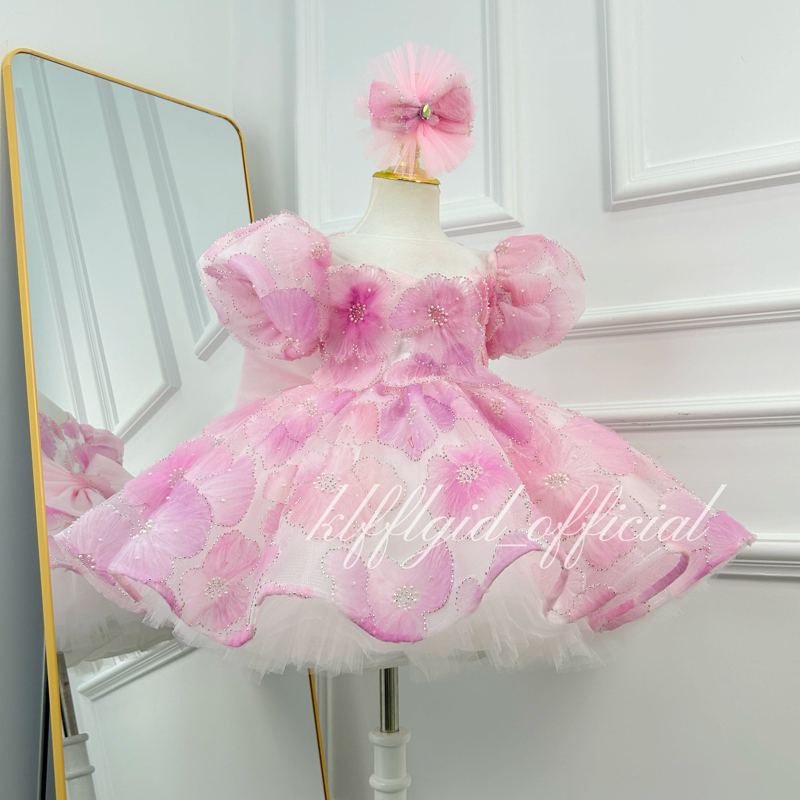 Baby Birthday Dress Flower Girl Dress Luxury Girls Couture | KLFFIGID