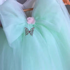 Custom Floral Embroidered Baby Girl Tutu Princess Dress | KLFFIGID