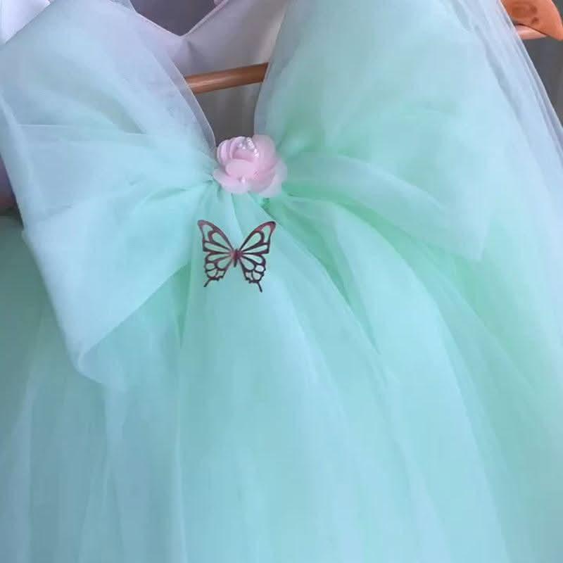 Custom Floral Embroidered Baby Girl Tutu Princess Dress | KLFFIGID