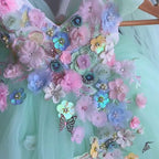 Custom Floral Embroidered Baby Girl Tutu Princess Dress | KLFFIGID