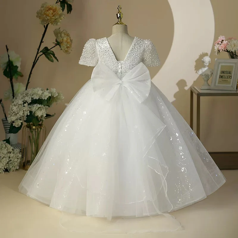 Kids Dresses Concert Stage Performance Girls Elegant Evening Dresses