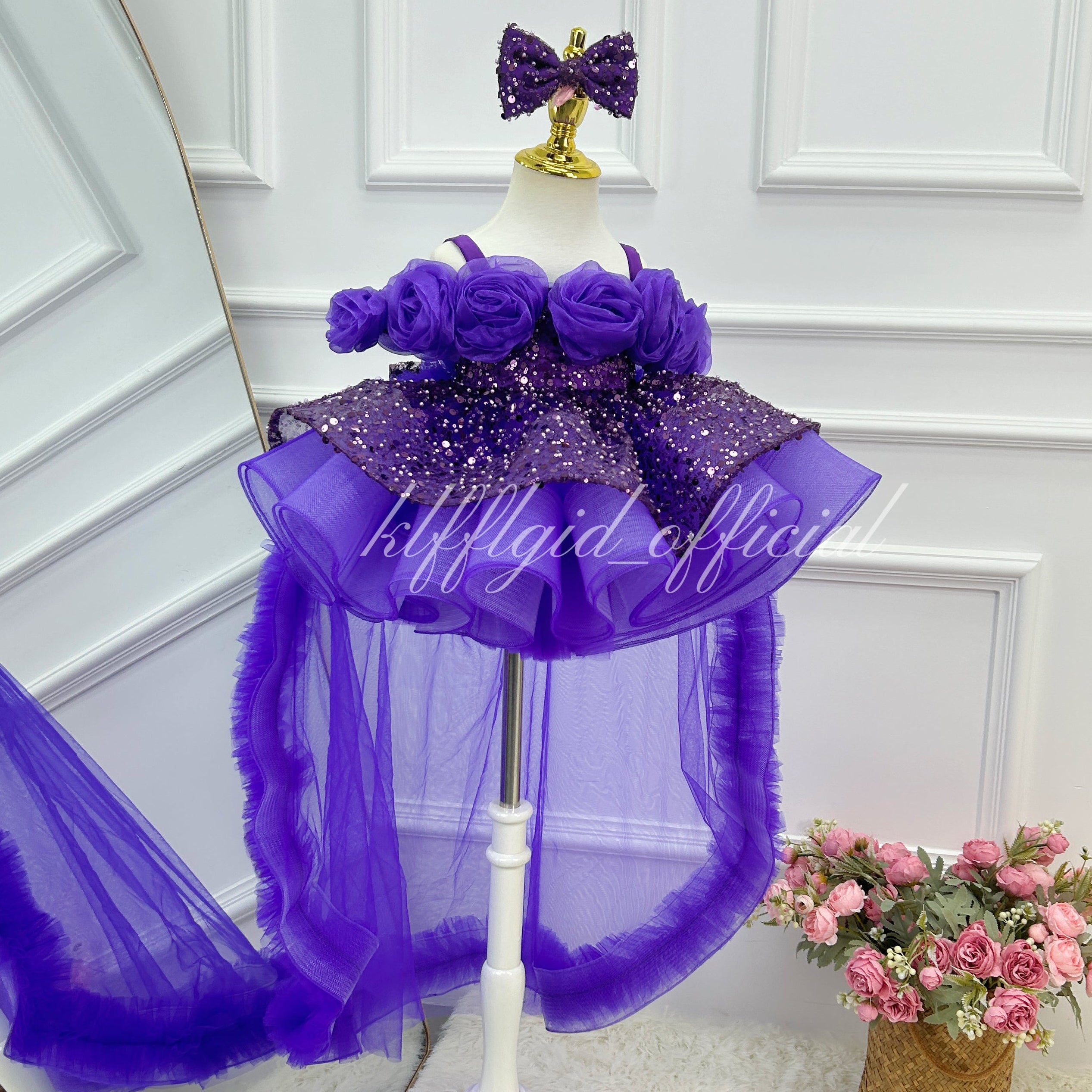 Baby's Birthday Dress Gorgeous Flower Girl Dress Toddler party dress for girls｜KLFFIGID