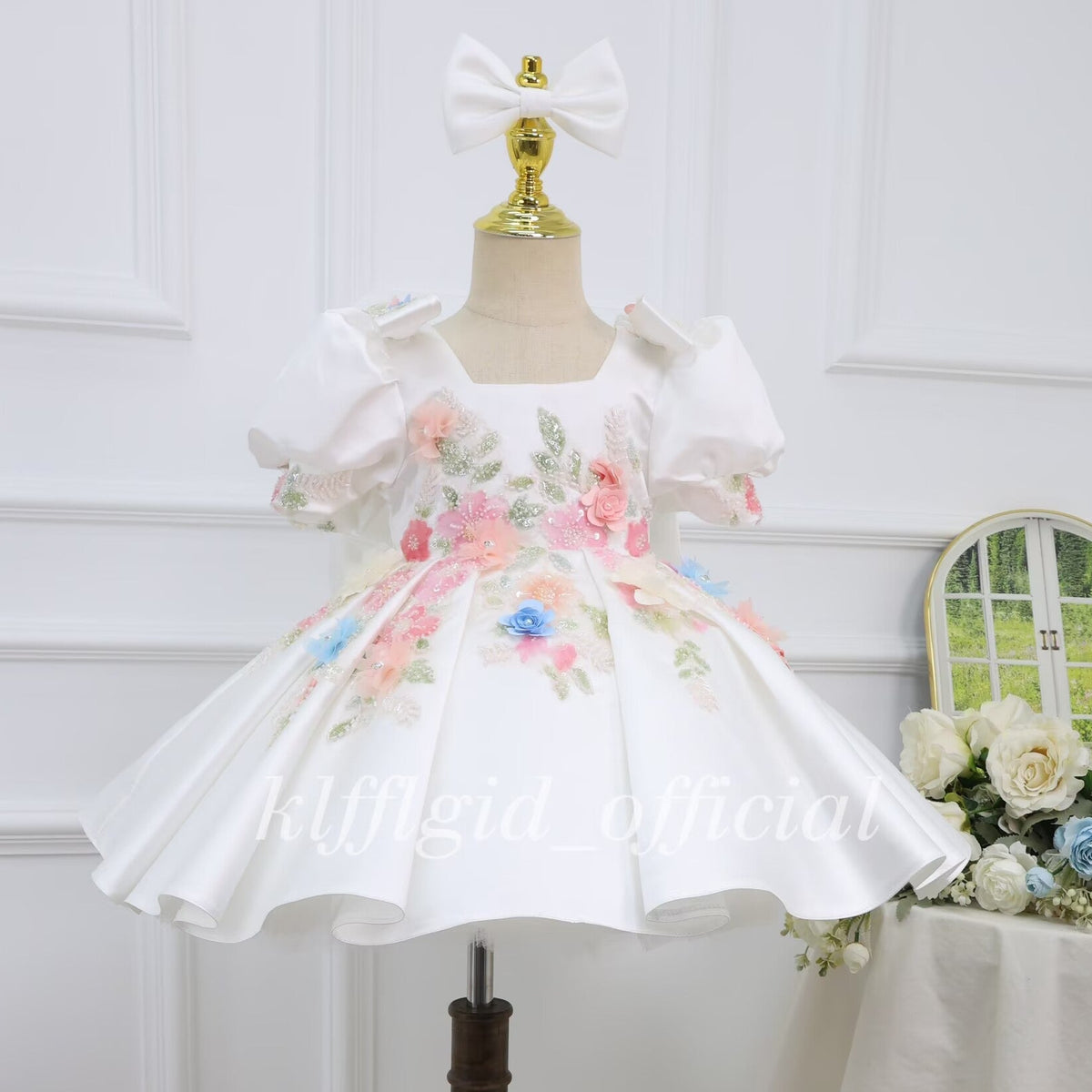 Floral wedding dress Baby's First Birthday Dress Luxurious evening gown｜KLFFIGID