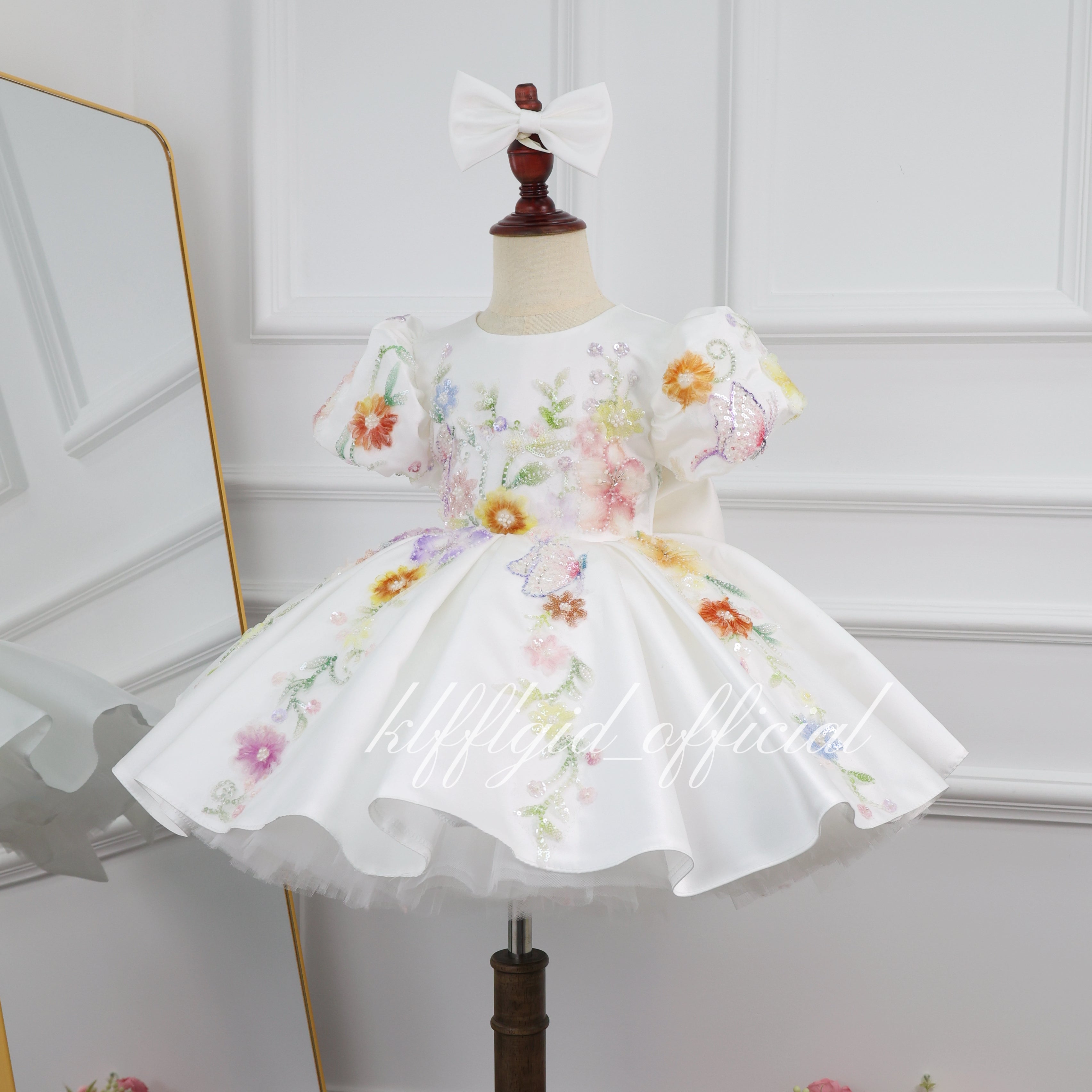 Baby First Birthday Flower Girl Tulle Princess Dress | KLFFIGID