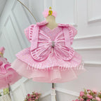 Stylish Party Dress with a Large Bow Sequin birthday dress for girls | KLFFLGID