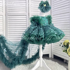 Butterfly Fluffy Princess Dress Long Sleeve Christmas & Birthday Outfit | KLFFIGID
