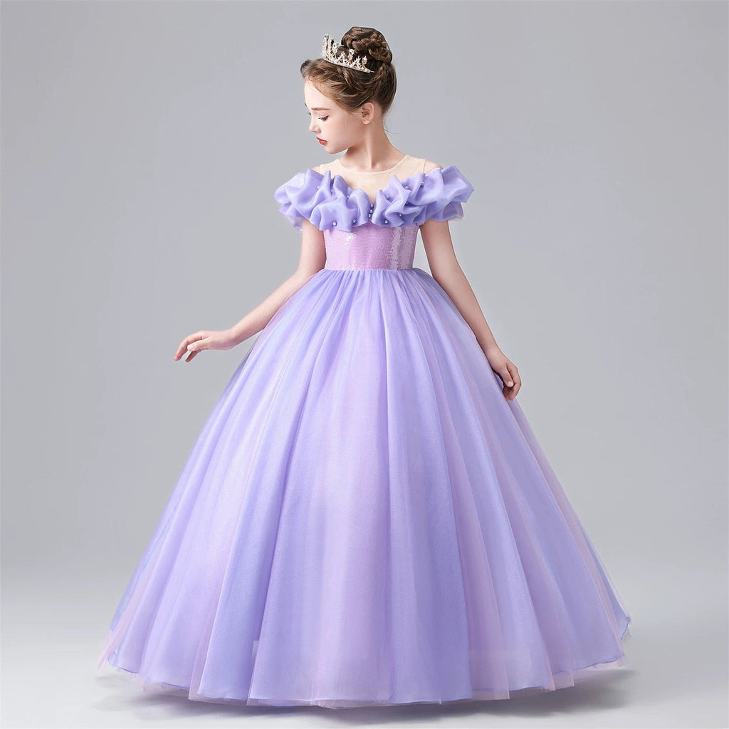 Girls party dress. Pearl sequin one-shoulder maxi dress, suitable for special occasions, evening dresses, Christmas red dresses for girls