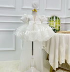 Baby Puff Sleeve Fluffy Tail 1st Birthday Party Princess Dress | KLFFIGID