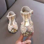 Sparkling High Heel Sandals for Little Princesses Colorful Pearl Bow Sandals