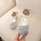 Pearl Sequin Sandals Elegance and Playfulness Combined Children's Shoes