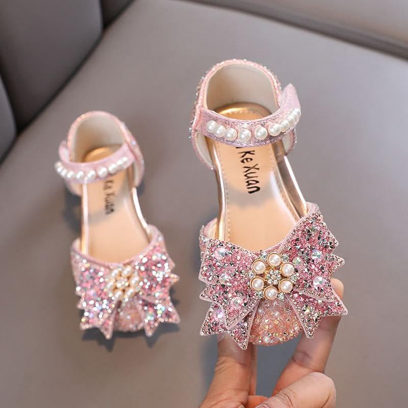 A Fairy Tale Crystal Shoe for Little Princesses Sweet Bowknot to Highlight Princess Charm Luxe Pearls for the Perfect Dress Companion