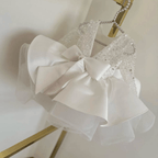 Satin Sequin Big Bow Fluffy Girls Birthday Princess Dress | KLFFIGID