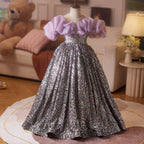 Girls elegant sequin party princess dress 2-12Yrs wear