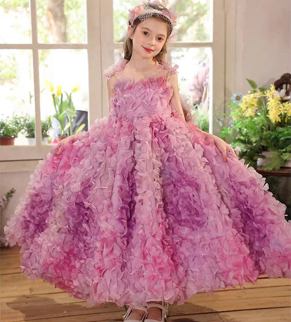 Elegance Dreamy Princess Dress Elegant Girl's Formal Dress for Birthday party clothes