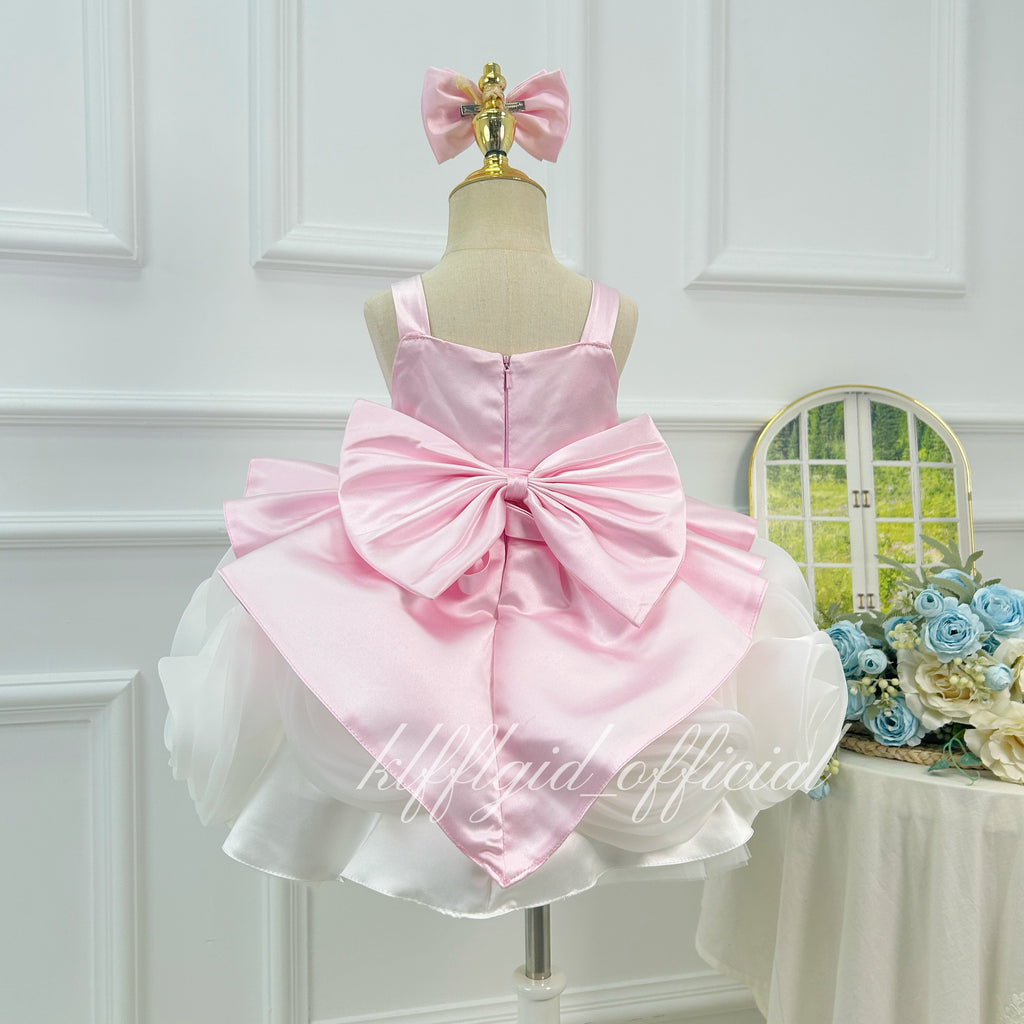 Rose Adorned Spaghetti-Strap Princess Dress for Girls | KLFFIGID