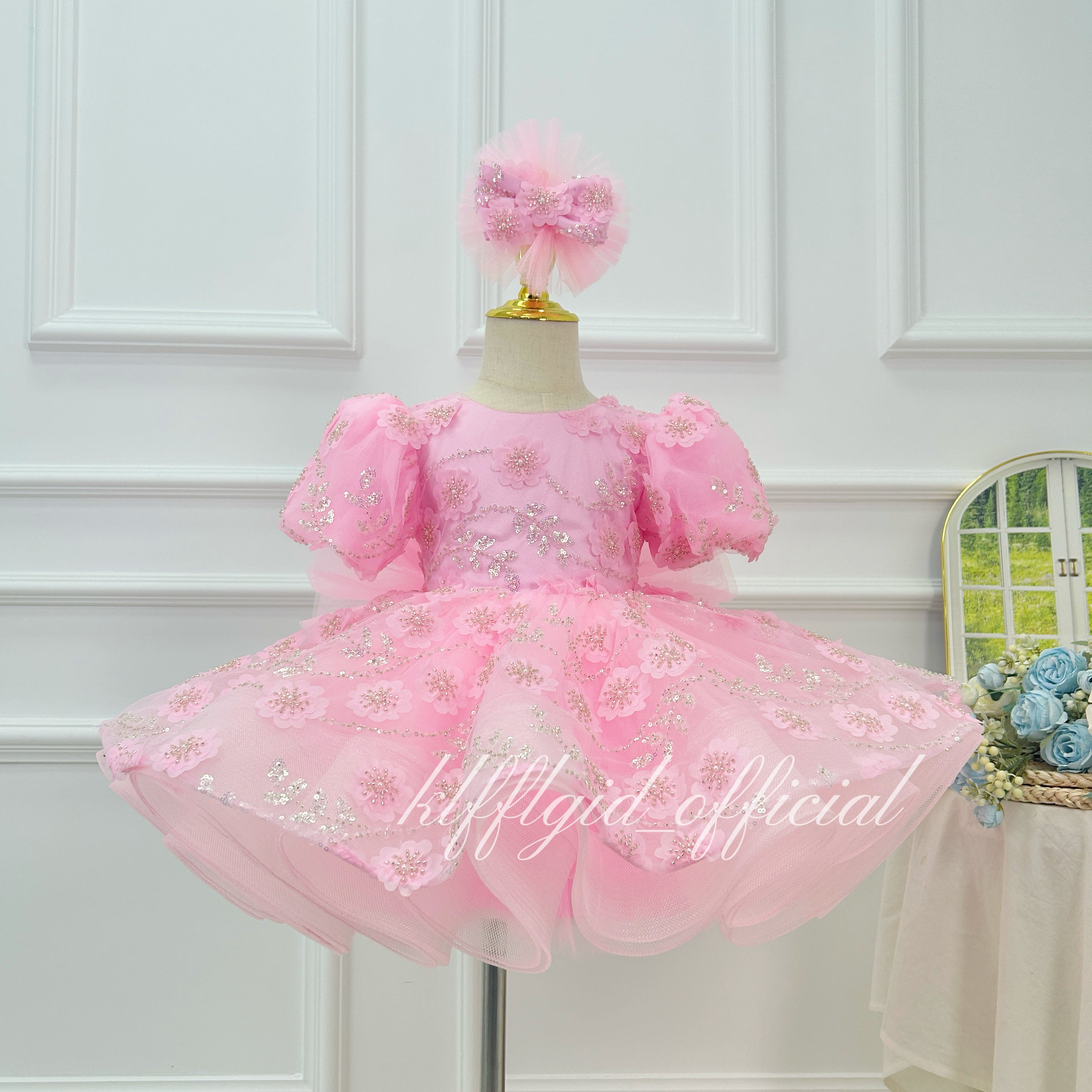 Girls' floral princess dress Baby's Birthday Party Dress | KLFFLGID