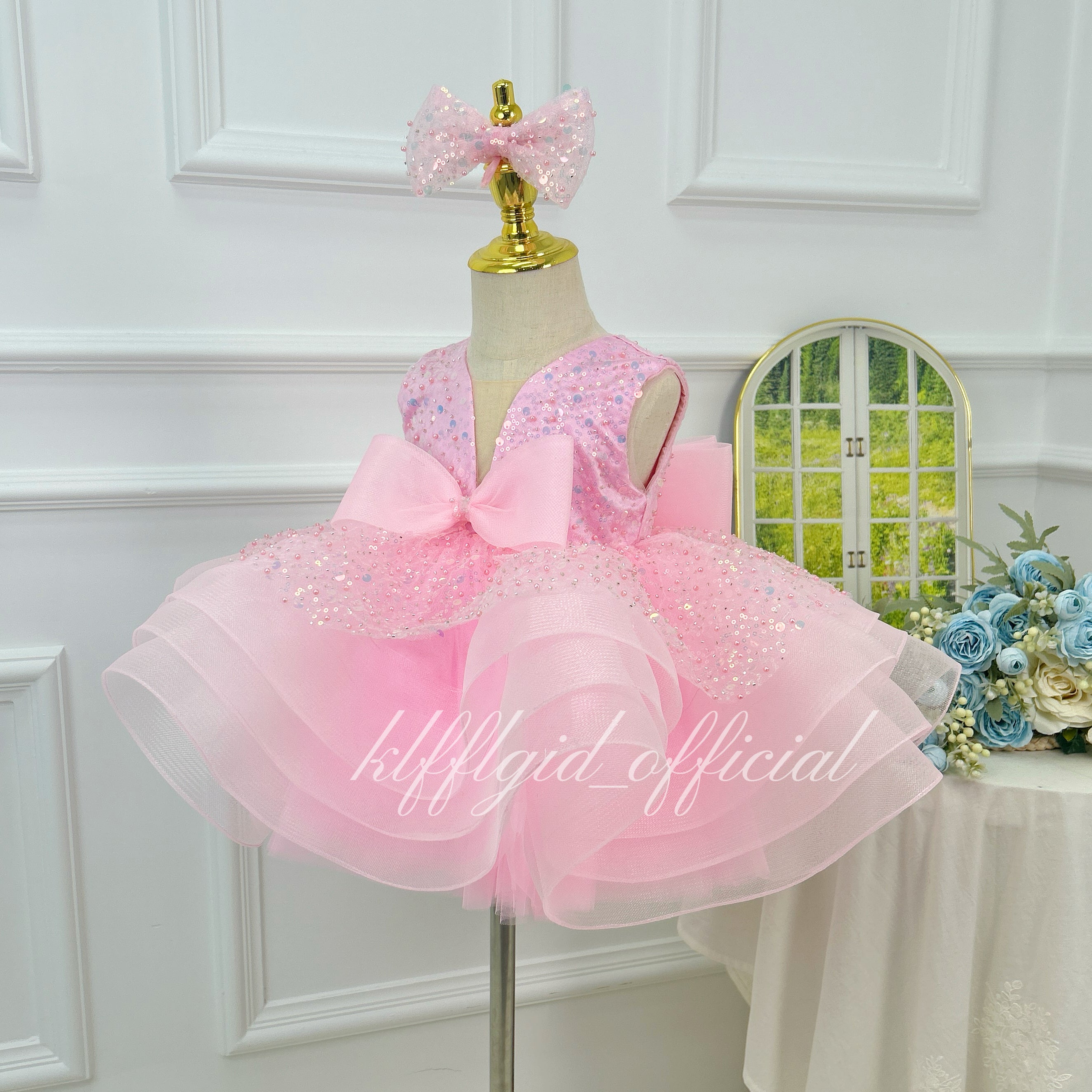 Girls Wedding Flower Girl & Baby First Birthday Dress | KLFFIGID