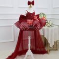 Toddlers Birthday dress Pageant gowns for girls Burgundy Christmas dress  | KLFFLGID