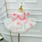 Toddlers Birthday dress Floral-themed runway evening gown  | KLFFLGID