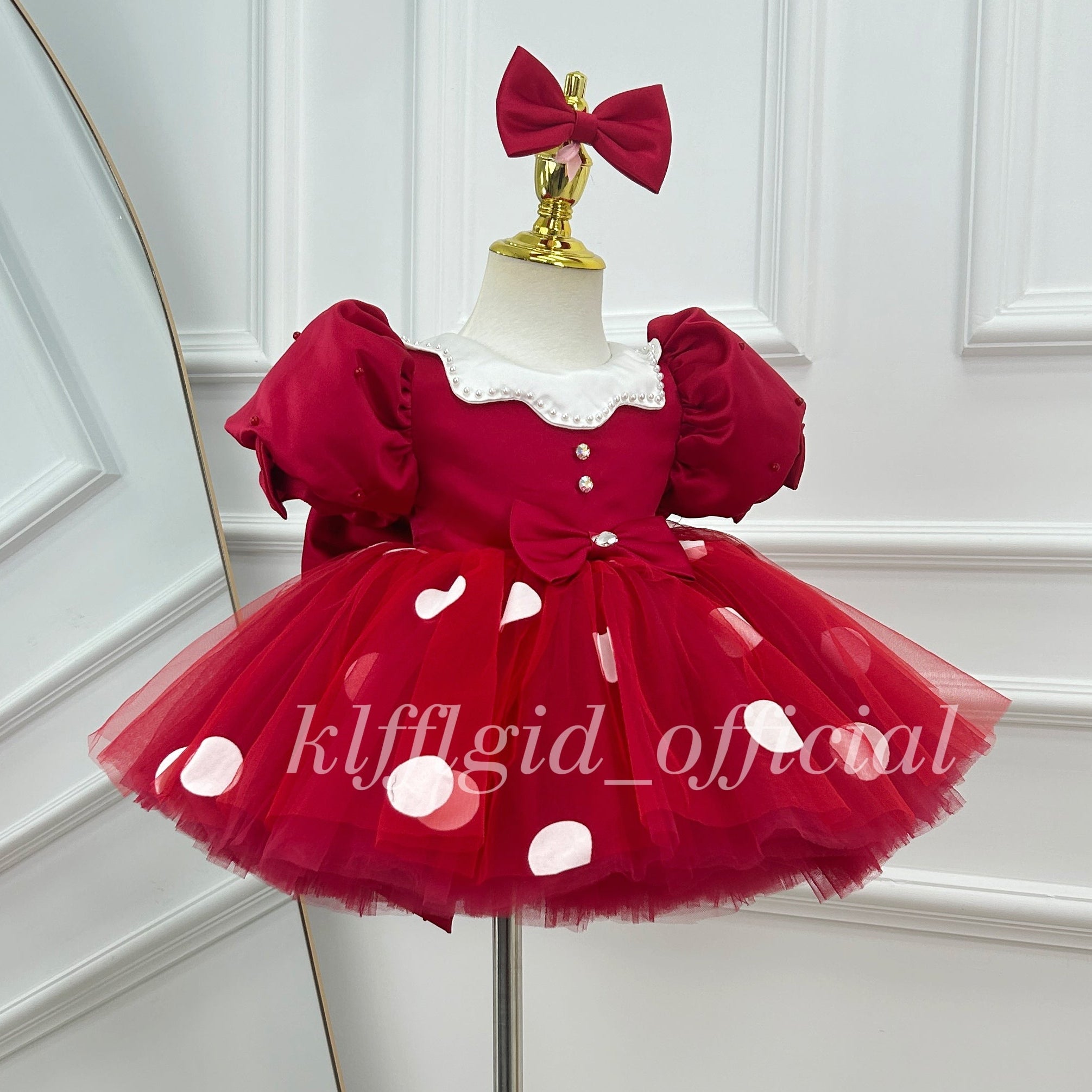 Girls Birthday Dress Polka-dot baby party outfit Pageant dress | KLFFIGID