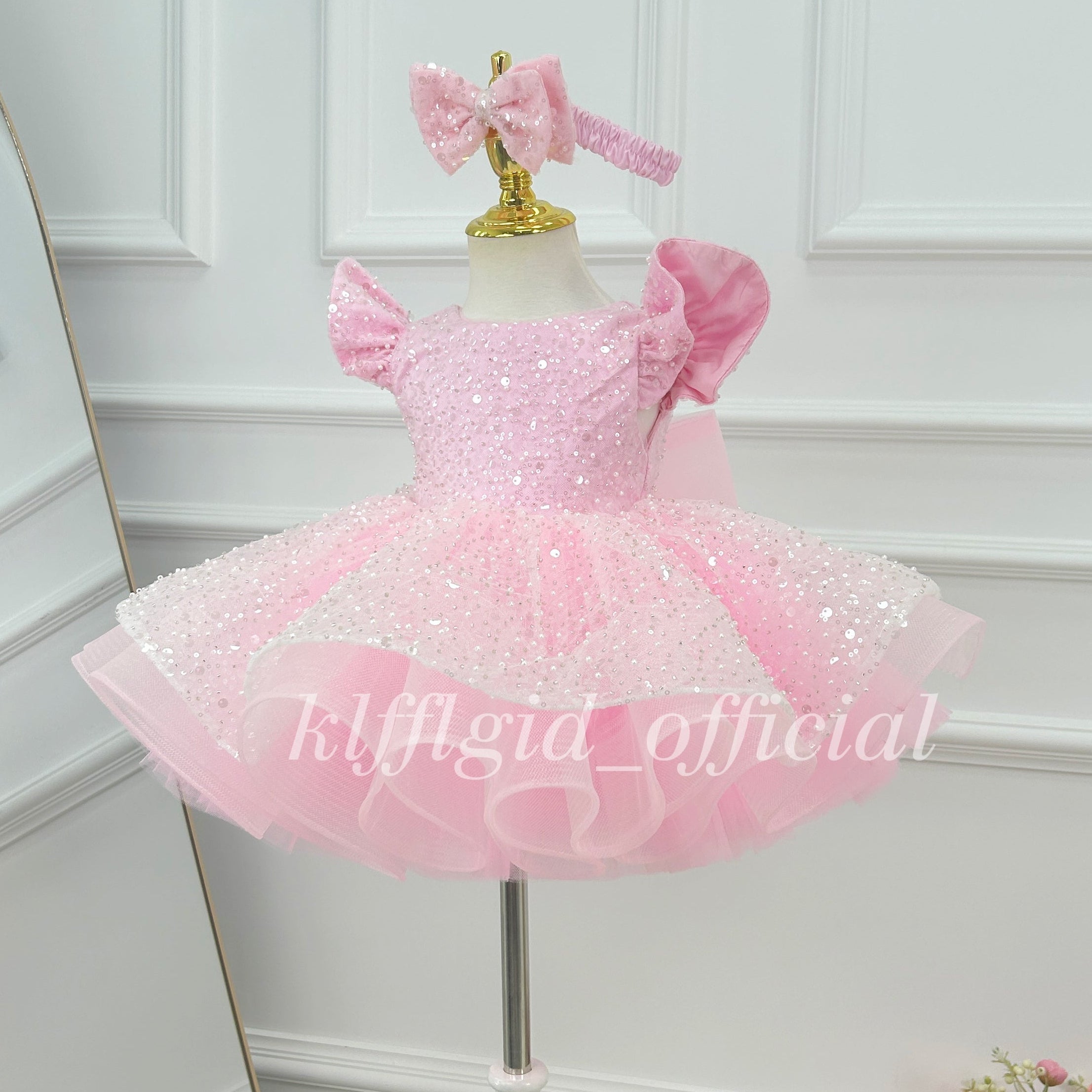 Baby Birthday Dress Glamorous sequined pageant gown for girls | KLFFIGID