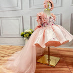 Lilac Flower Embroidered Fluffy Princess Dress for Girls | KLFFIGID