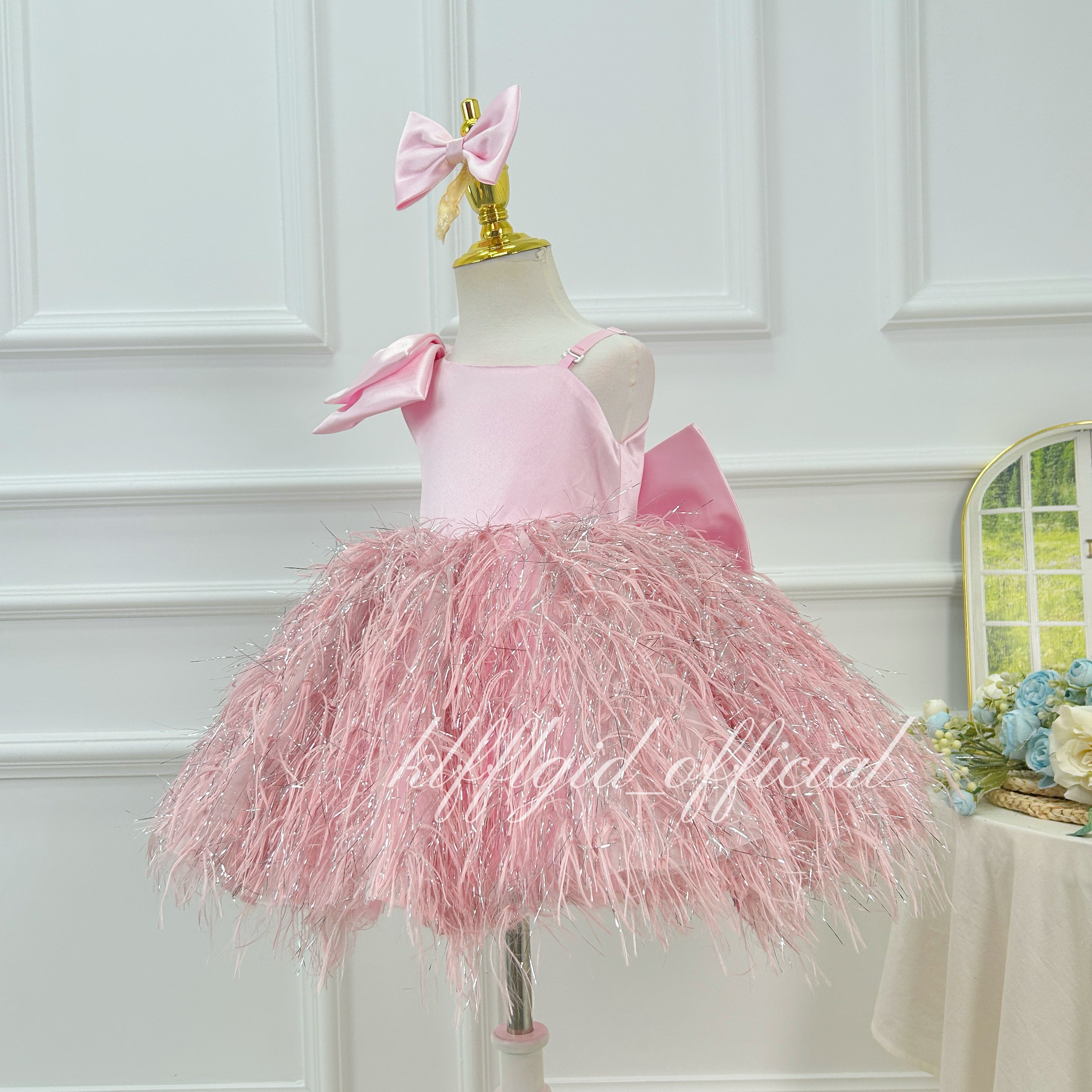 One-Shoulder Bow Princess Wedding Pageant Dress | KLFFIGID