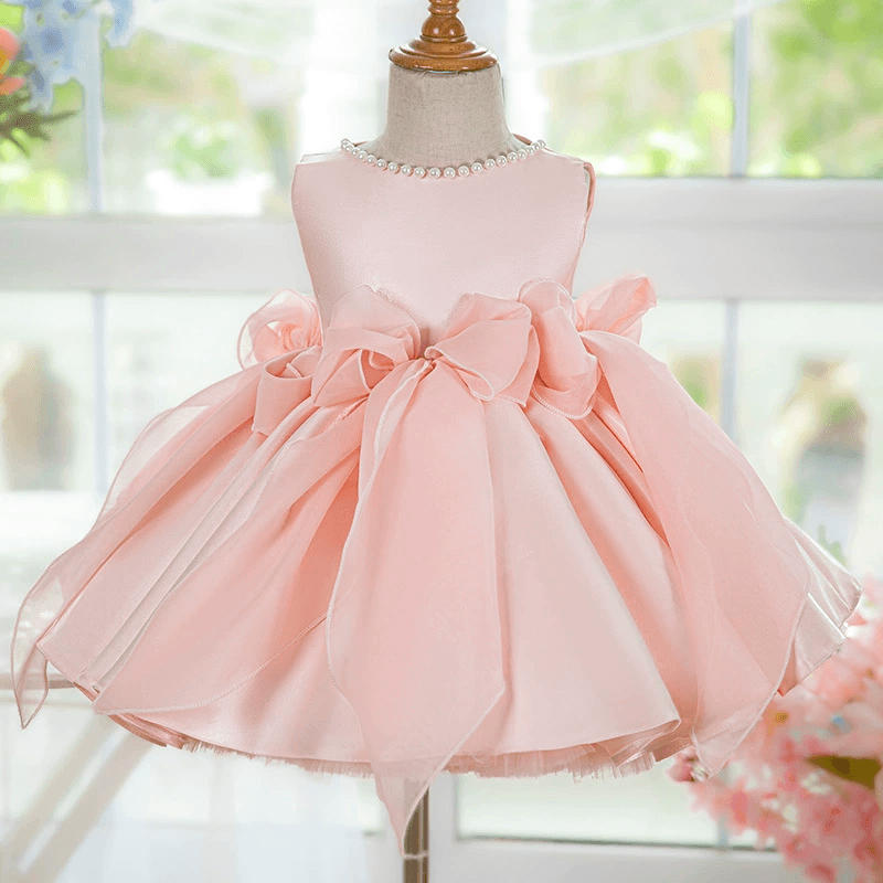 Blue Baby Girl Fluffy Birthday Princess Dress Sequin Bow Party & Performance Outfit | KLFFIGID