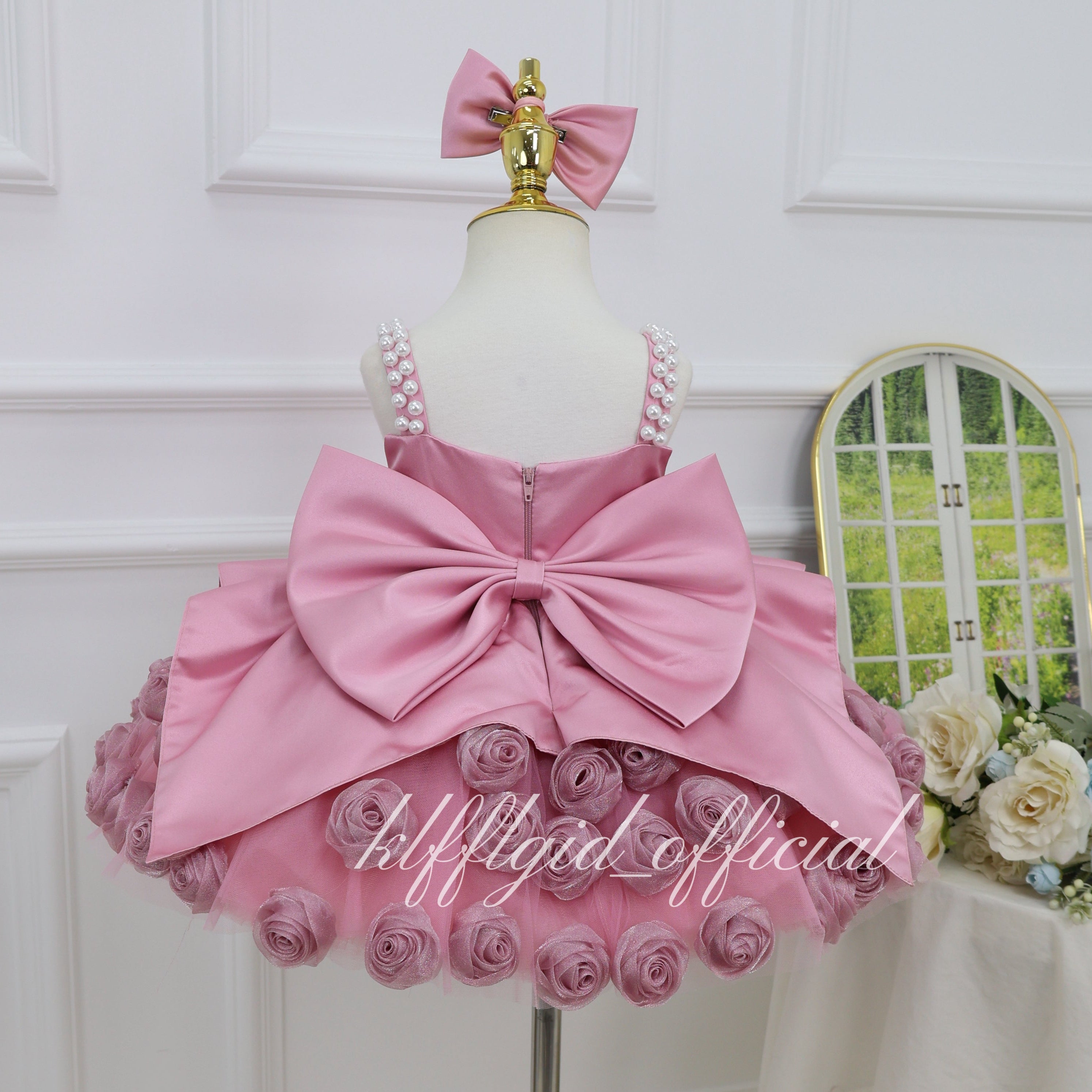 3D Floral Tulle 1st Birthday & Flower Girl Dress | KLFFIGID