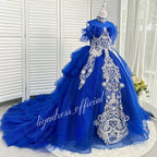New Pink Lace Embroidered Fluffy Fashion Stage Performance Flower Girl Wedding Girls' Evening Dress