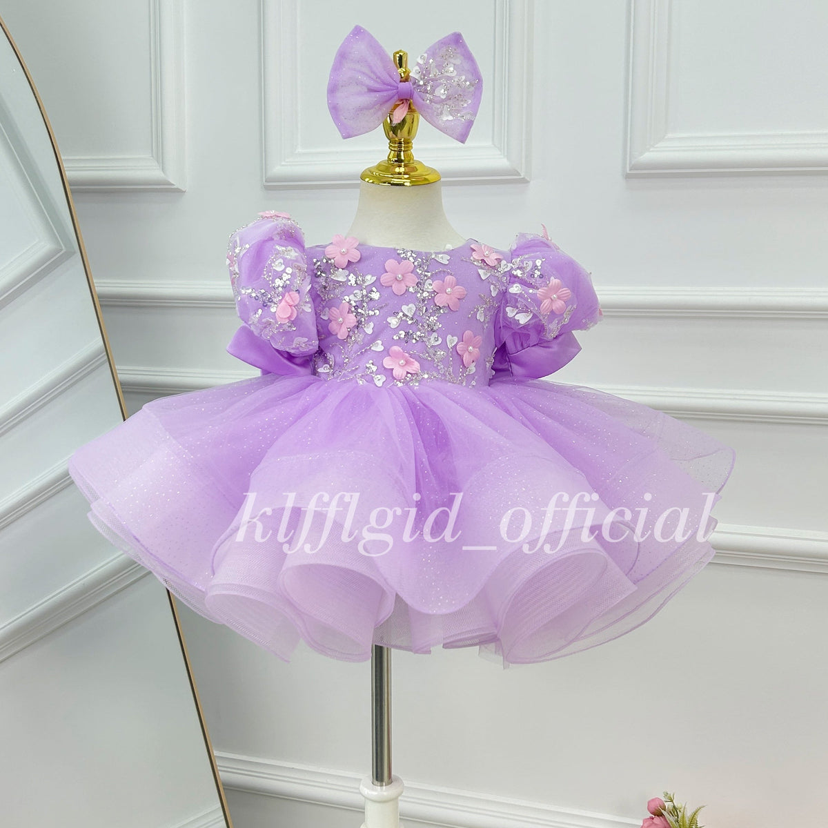 Girls' Pageant & Fluffy Floral Baby Dress for Weddings | KLFFIGID
