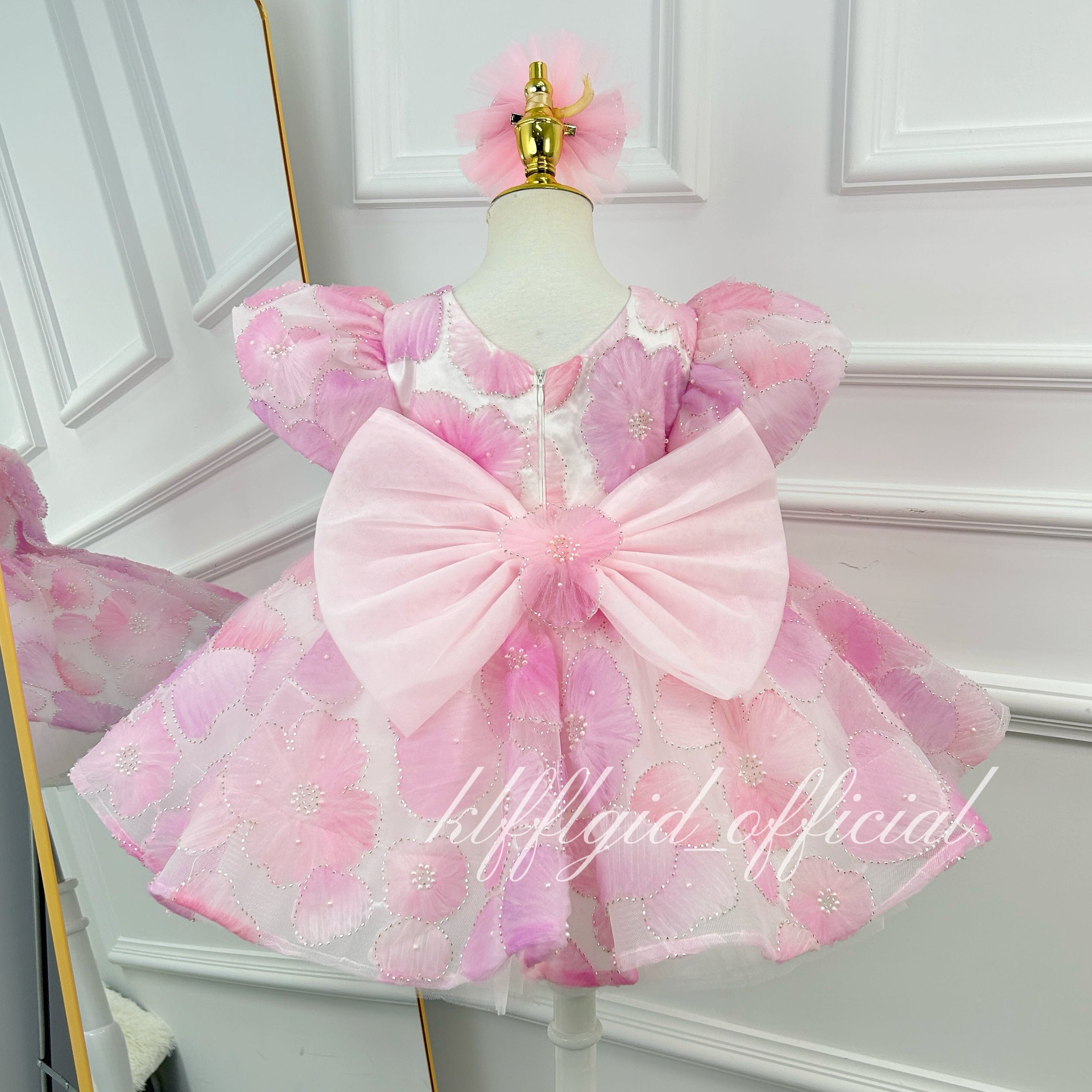 Baby Birthday Dress Flower Girl Dress Luxury Girls Couture | KLFFIGID