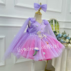 Girls Starfish Ocean Theme Blue Pink Ombre Party Dress | KLFFIGID