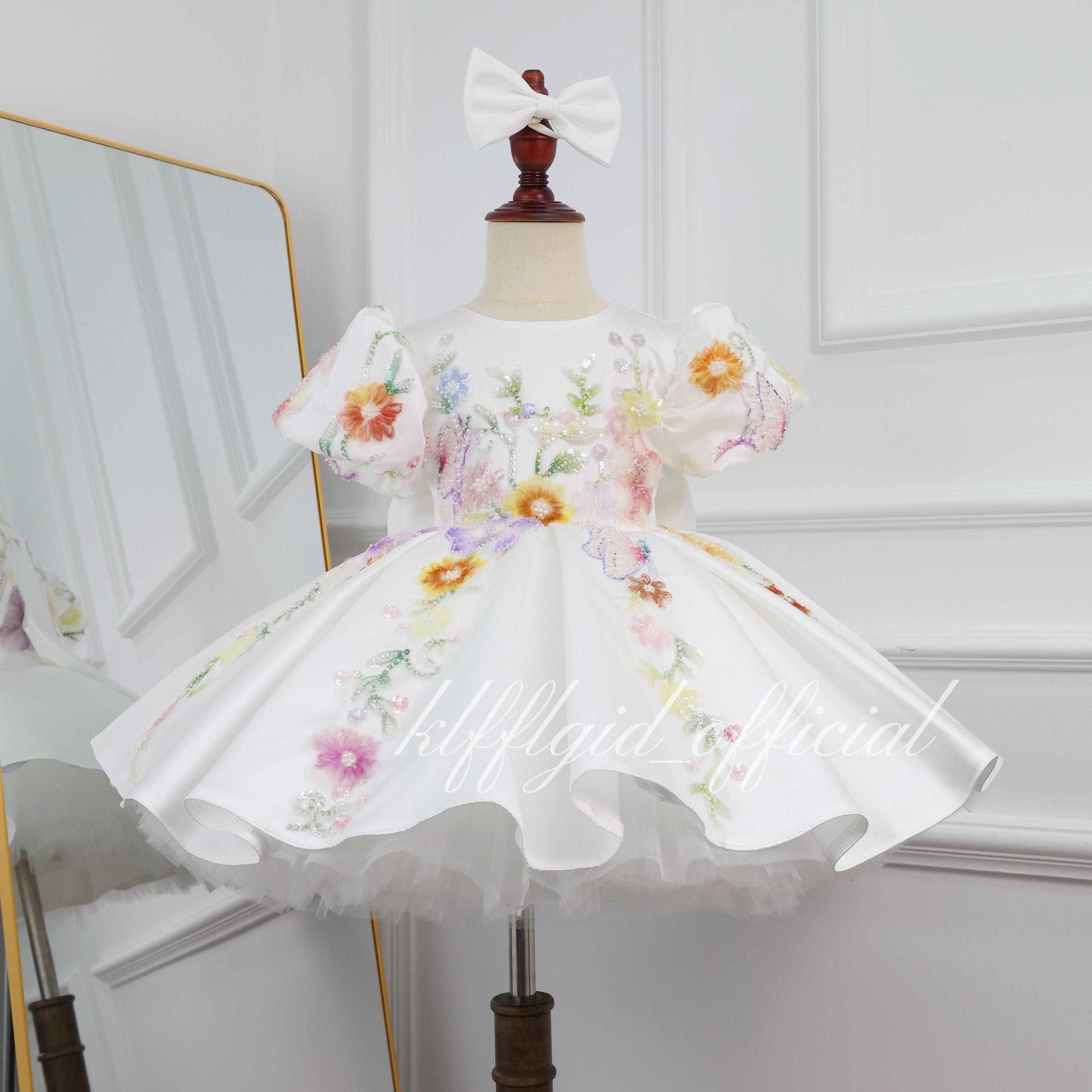 Baby First Birthday Flower Girl Tulle Princess Dress | KLFFIGID