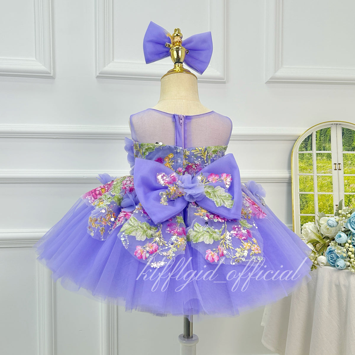 Flower Fairy Princess Dress Baby Birthday Dress Host's pageant-style gown｜KLFFIGID
