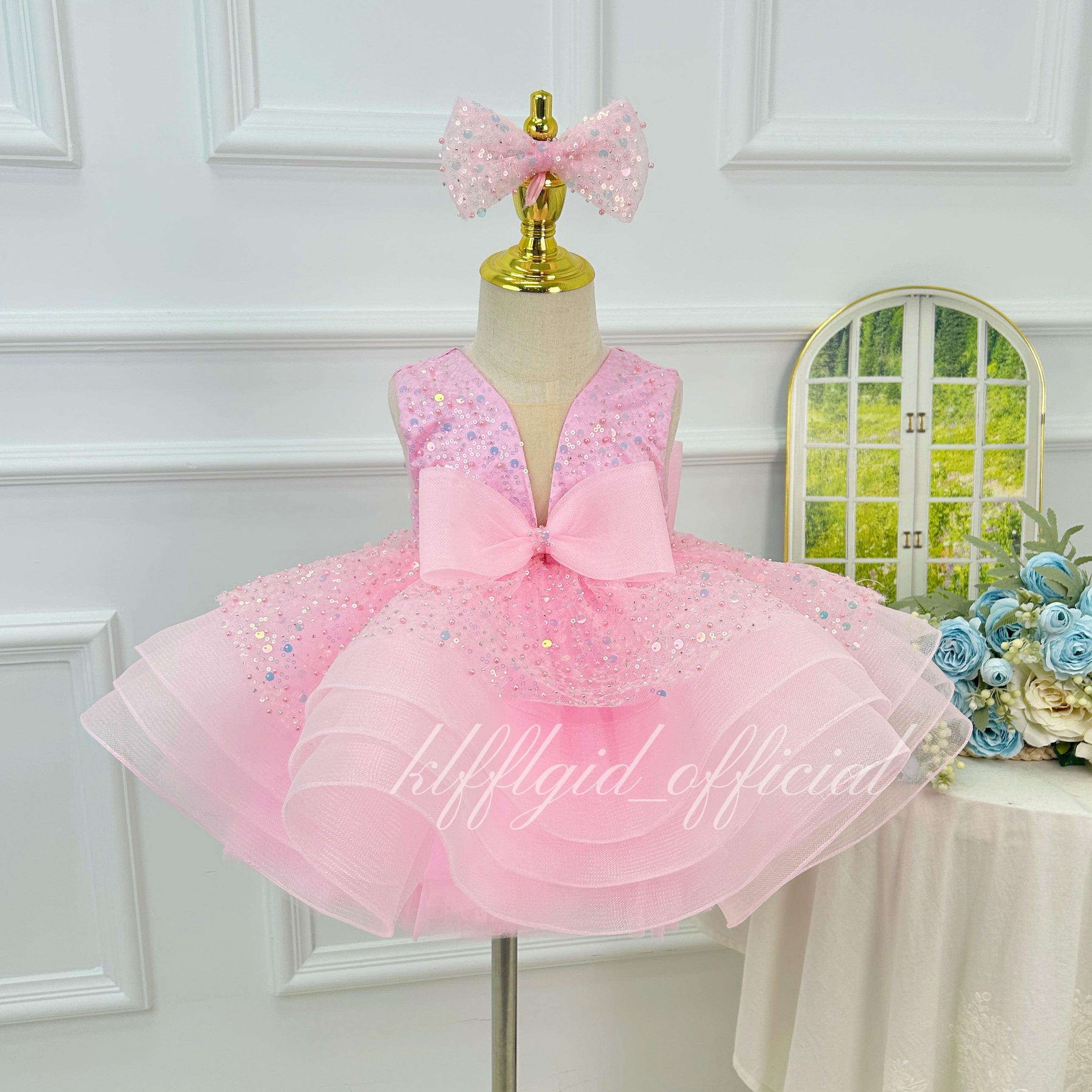 Girls Wedding Flower Girl & Baby First Birthday Dress | KLFFIGID