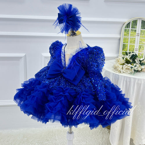 Baby First Birthday Luxury Tulle Ball Gown Dress | KLFFIGID