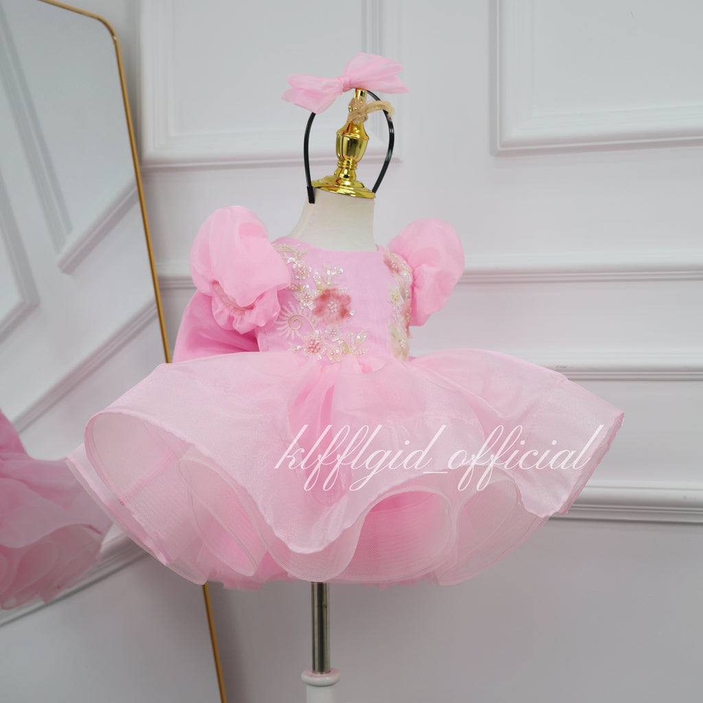 Girls White Flower Girl Dress for Birthday Party & Pageant | KLFFIGID