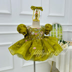 Baby's Birthday Dress Embroidered floral pageant dress for girls  | KLFFLGID