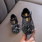 Soft & Comfortable: Easy Velcro Closure Stylish Kids' Shoes for All Occasions Perfect Blend of Glitter Rhinestones & Bows