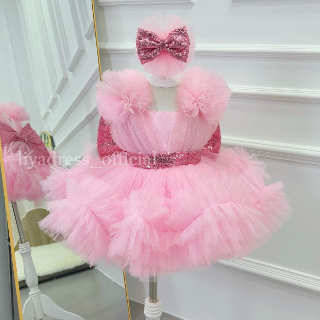 New Sleeveless Baby Birthday Party Fluffy Dress | KLFFIGID